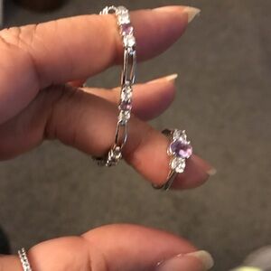 Elegant Silver and Purple Bracelet